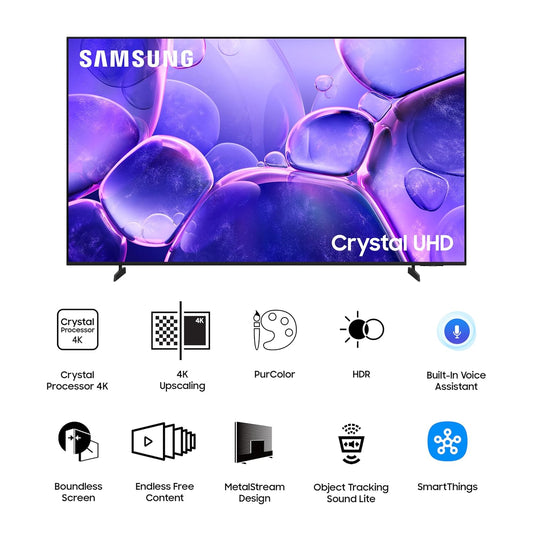 Samsung 75-inch (190.5 cm) 4K Ultra HD Smart LED TV | Crystal Processor 4K | HDR | Motion Xcelerator | Tizen OS | Voice Assistants (Alexa & Bixby) | Bluetooth 5.3 & Gaming Features.-UA75U8500FUXXL