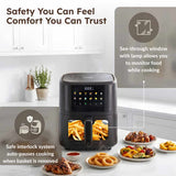 Prestige Crysta Chef 5.5L Electric Air Fryer (ABS Plastic Body) with See-Through Window | High-Capacity Non-Stick Frying Basket, Safety Interlocking & Smart Hot Air Circulation | Includes Food-Grade Oil Brush-41422