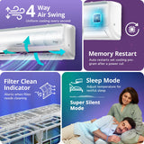 Voltas 1.5 Ton 5 Star Inverter Split AC (185INV Vertis Elite) | 6 Step Adjustable Mode, 5050W Cooling, 100% Copper, 4-Way Swing, Ice Wash Technology, Anti-Corrosive Gold Fin, High Ambient Cooling up to 52°C