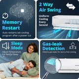 Voltas 1 Ton 3-Star Inverter Split AC (123INV VECTRA EMERALD, Max 3326W Cooling, Convertible 5-in-1, Anti-Dust Filter with Anti-Microbial Coating, Auto Clean, Sleep Mode, R-32 Refrigerant, Max 52°C Ambient Temperature, White)
