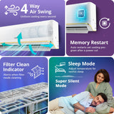 Voltas 1.5 Ton 3 Star Inverter Split AC (183 Vertis Zenith Gold, 4504086) | 6 Step Adjustable Mode, 5100W Cooling, 100% Copper, 4-Way Swing, Ice Wash & Turbo Tech, Hydrophilic Gold Fin Coating, Super Silent Mode