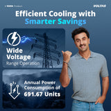 Voltas Adjustable Inverter Split AC 1.5 Ton 5 Star (185V Vectra Elegant, 100% Copper, 4-in-1 Adjustable Mode, Anti-Microbial Coating, R32 Refrigerant, High Ambient Cooling at 52°C, Stabilizer Free Operation, White)