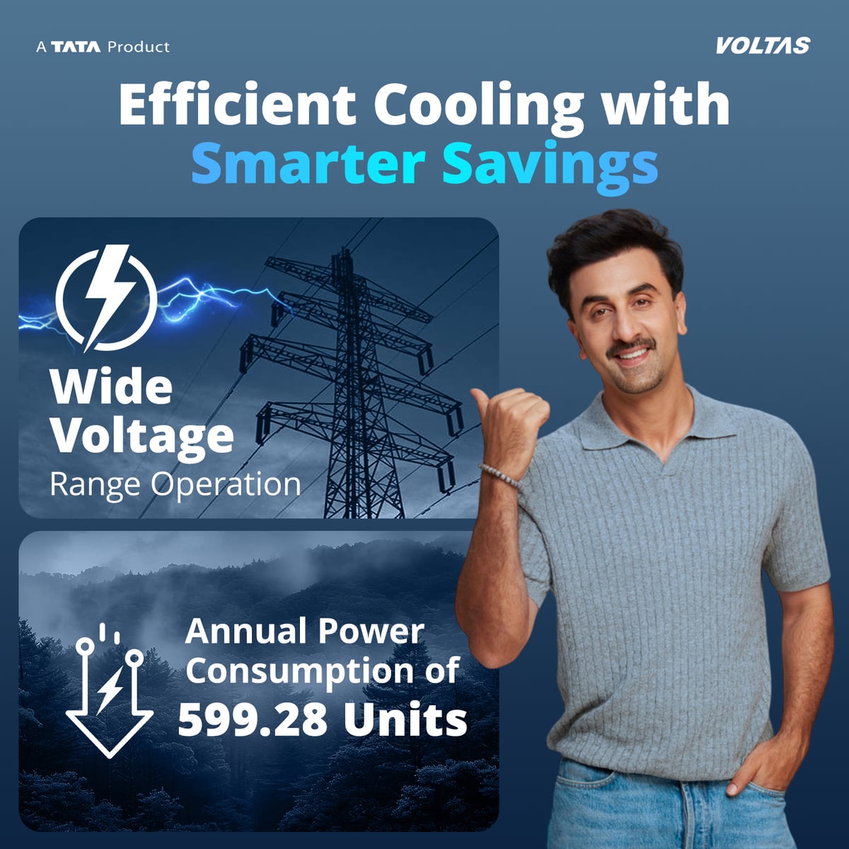 Voltas 1 Ton 3-Star Inverter Split AC (123INV VECTRA EMERALD, Max 3326W Cooling, Convertible 5-in-1, Anti-Dust Filter with Anti-Microbial Coating, Auto Clean, Sleep Mode, R-32 Refrigerant, Max 52°C Ambient Temperature, White)