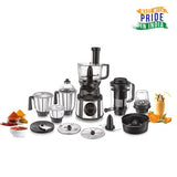 Prestige Endura Pro 1000 W Juicer Mixer Grinder  (Pro with Ball Bearing-Multi Functional food processing attachments Watts | 6 Jars | Black, Silver)-42561