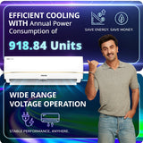 Voltas 1.5 Ton 3 Star Inverter Split AC (183 Vertis Zenith Gold, 4504086) | 6 Step Adjustable Mode, 5100W Cooling, 100% Copper, 4-Way Swing, Ice Wash & Turbo Tech, Hydrophilic Gold Fin Coating, Super Silent Mode