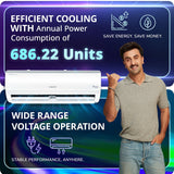 Voltas 1.5 Ton 5 Star Inverter Split AC (185INV Vertis Elite) | 6 Step Adjustable Mode, 5050W Cooling, 100% Copper, 4-Way Swing, Ice Wash Technology, Anti-Corrosive Gold Fin, High Ambient Cooling up to 52°C