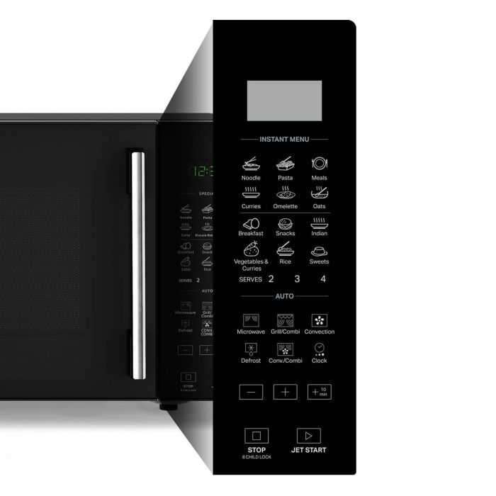 Whirlpool 20L Convection Microwave Oven with Smart Fry & 118 IntelliCook Menus (Black,Zero Oil Cooking, Stainless Steel Cavity, Feather Touch Control)- 50051