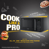 Whirlpool 20L Convection Microwave Oven with Smart Fry & 118 IntelliCook Menus (Black,Zero Oil Cooking, Stainless Steel Cavity, Feather Touch Control)- 50051