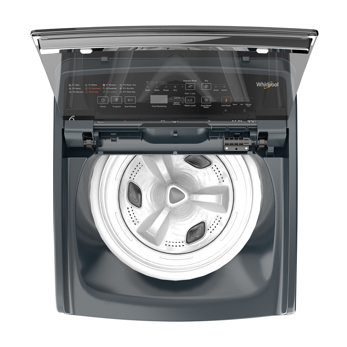 Whirlpool 8.5 kg 5 Star Fully Automatic Top Load Washing Machine (Stainwash Pro Plus,In-built Heater, Midnight Grey)-31639