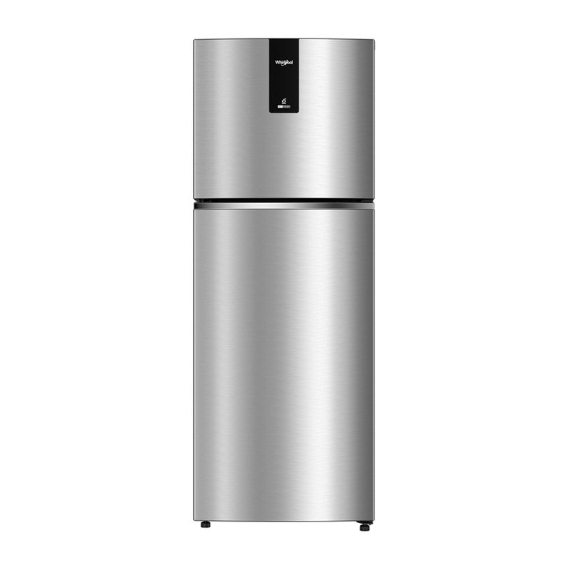 Whirlpool 235L 2-Star Frost Free Double Door Refrigerator | 6th Sense DeepFreeze Technology | Microblock Bacterial Protection | Honeycomb Crisper | Fixed Speed Compressor| Auto-Inverter Connect- (Titan Steel, 22099)