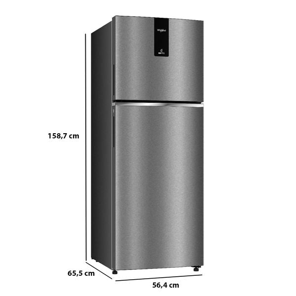 Whirlpool 235 L 2-Star Frost Free Double Door Refrigerator with 6th Sense DeepFreeze Technology, Microblock Tech, and Active Deo-(Athena Steel Grey,22316)