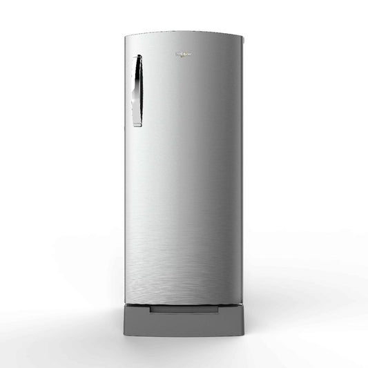 Whirlpool 236L 5 Star Single Door Refrigerator | IntelliSense Inverter | Alpha Steel | Auto Defrost | 15 Days Freshness | Base Drawer-73078