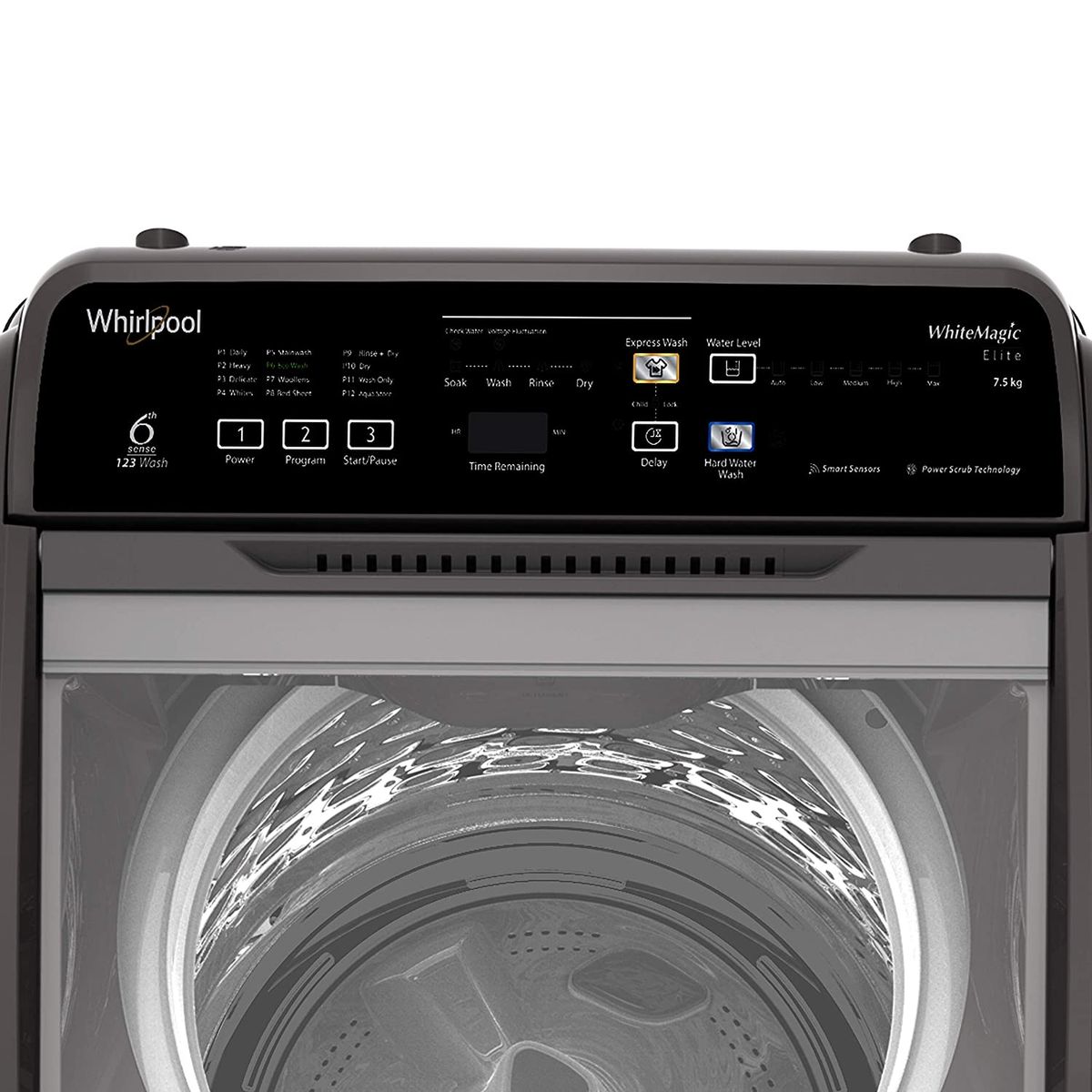 Whirlpool 7.5 Kg 5 Star Fully-Automatic Top Loading Washing Machine (WHITEMAGIC ELITE 7.5, Grey, Hard Water Wash) -31370