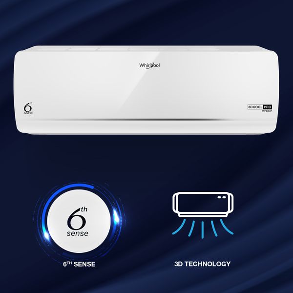 Whirlpool 1.5 Ton 5 Star Inverter Split AC (Copper Condenser, 6th Sense Technology, Xpand 5-in-1 Convertible, R32 Refrigerant, White, 1.5T 5-Star Glossy Finish)-41487