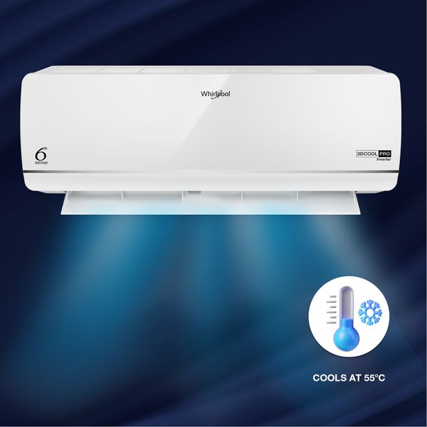 Whirlpool 1.5 Ton 5 Star Inverter Split AC (Copper Condenser, 6th Sense Technology, Xpand 5-in-1 Convertible, R32 Refrigerant, White, 1.5T 5-Star Glossy Finish)-41487