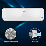 Whirlpool 1.5 Ton 3 Star Fixed Speed Split AC (Copper Condenser, R32 Refrigerant, White) - 5150W Cooling Power with 6th Sense Technology, Hidden Display, and Stabilizer Free Operation-41489