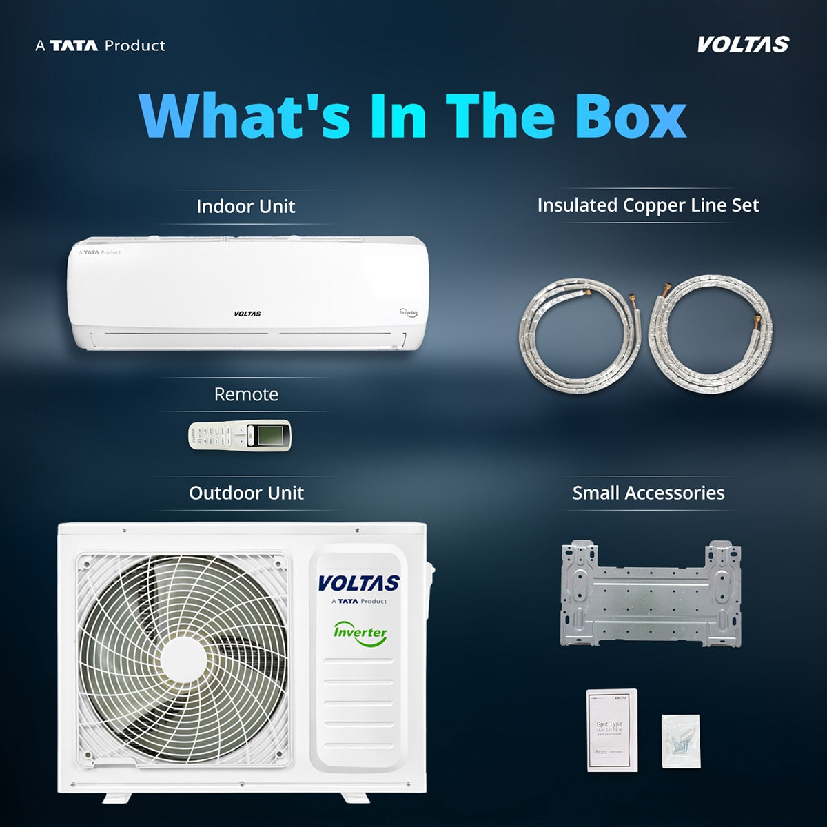 Voltas 2 Ton 5 Star Adjustable Inverter Split AC (245V Vectra Plush,100% Copper, Multi Adjustable Mode, Anti-Microbial Air Filtration, High Ambient Cooling, Turbo Cooling, Sleep Mode, Eco-Friendly R32, White)