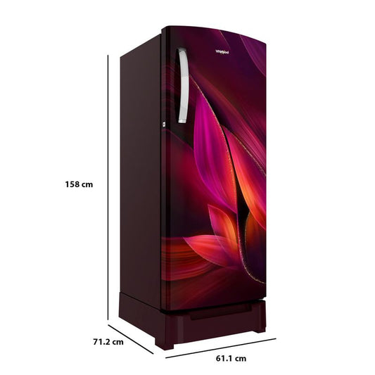 Whirlpool 236L 5 Star Single Door Refrigerator | IntelliSense Inverter | Auto Defrost | Wine Breeze | Base Drawer | Up to 15 Days Freshness- 73154