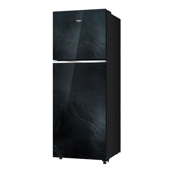 Whirlpool 308L 3 Star Frost-Free Double Door Refrigerator with Convertible Modes and 6th Sense Nutri Lock Technology-Black Glass (22213)