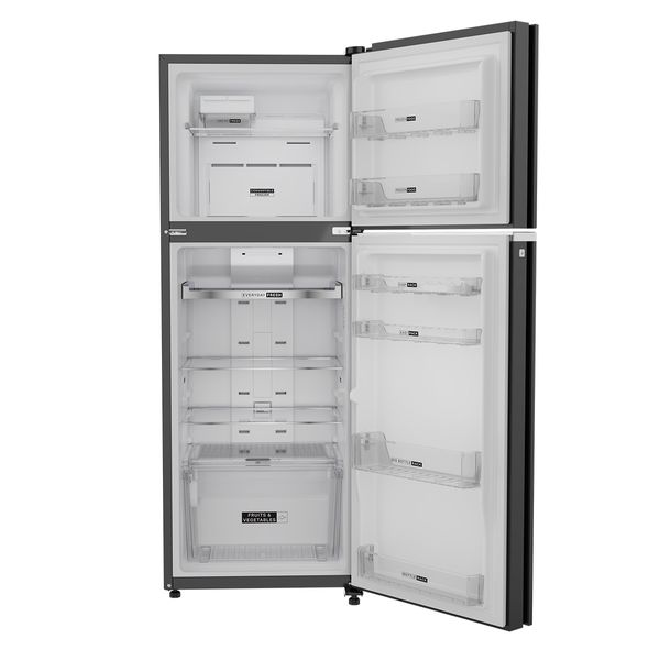 Whirlpool 308L 3 Star Frost-Free Double Door Refrigerator with Convertible Modes and 6th Sense Nutri Lock Technology-Black Glass (22213)
