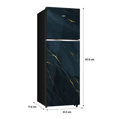 Whirlpool 308L 3-Star Inverter Frost-Free Refrigerator with Convertible & Nutri lock Technology, Black Glass Finish (22214)