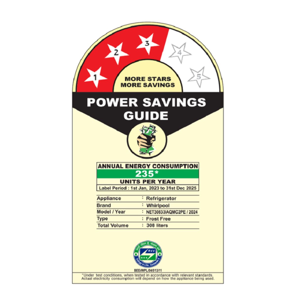 Whirlpool 308L 3-Star Inverter Frost-Free Refrigerator with Convertible & Nutri lock Technology, Black Glass Finish (22214)