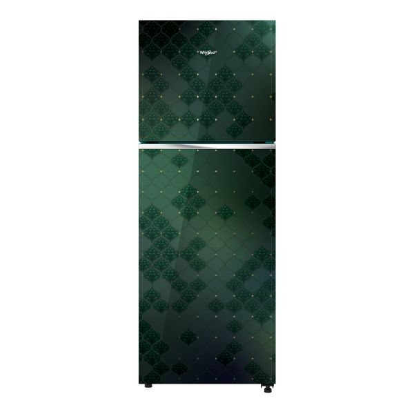 Whirlpool 235L, 2 Star Frost-Free Double Door Refrigerator with 6th Sense DeepFreeze Technology, Auto-Connect to Home Inverter, and Toughened Glass Shelves - Swarna Emerald (22222)