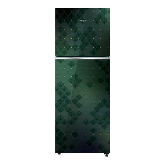 Whirlpool 235L, 2 Star Frost-Free Double Door Refrigerator with 6th Sense DeepFreeze Technology, Auto-Connect to Home Inverter, and Toughened Glass Shelves - Swarna Emerald (22222)