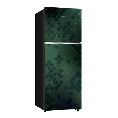 Whirlpool 235L, 2 Star Frost-Free Double Door Refrigerator with 6th Sense DeepFreeze Technology, Auto-Connect to Home Inverter, and Toughened Glass Shelves - Swarna Emerald (22222)