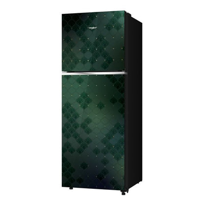 Whirlpool 235L, 2 Star Frost-Free Double Door Refrigerator with 6th Sense DeepFreeze Technology, Auto-Connect to Home Inverter, and Toughened Glass Shelves - Swarna Emerald (22222)