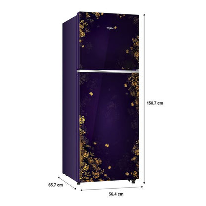 Whirlpool 235 L, 2 Star Frost Free Double Door Refrigerator with Toughened Glass Shelves, Purple (Karigari)-22224