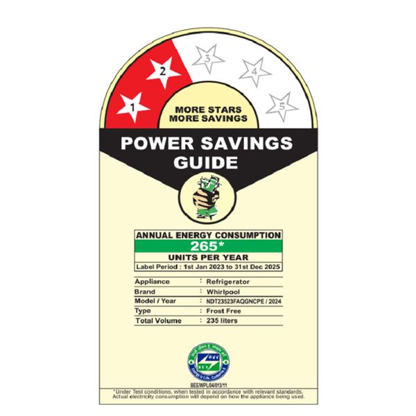 Whirlpool 235 L, 2 Star Frost Free Double Door Refrigerator with Toughened Glass Shelves, Purple (Karigari)-22224