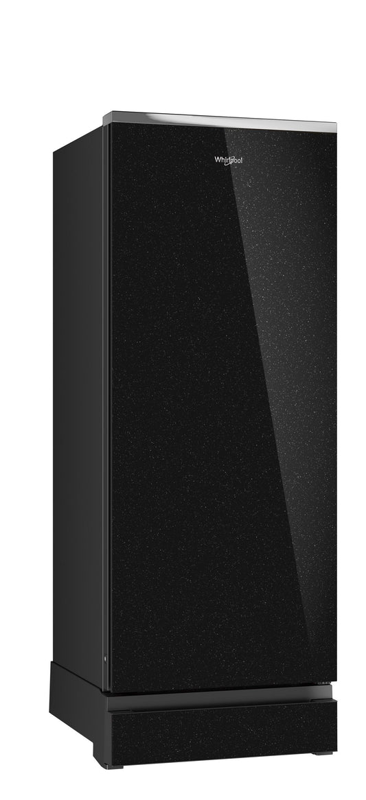 Whirlpool 192 L 3 Star Direct Cool Single Door Refrigerator with Base Drawer | Crystal Black, Toughened Glass Door | 7 Days Garden Freshness-73305