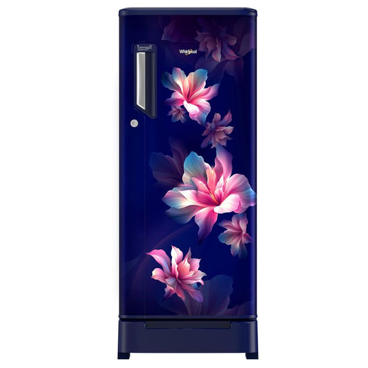 Whirlpool 192L 3 Star Direct Cool Single Door Refrigerator | Non-Inverter | Base Drawer |Blue Pattern Finish- 73379