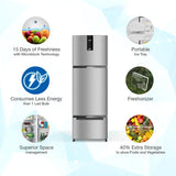 Whirlpool 237L 2-Star Frost Free Three-Door Refrigerator with 6th Sense Active Fresh Technology (22353)