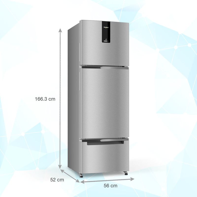 Whirlpool 237L 2-Star Frost Free Three-Door Refrigerator with 6th Sense Active Fresh Technology (22353)