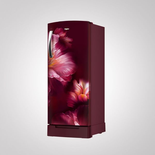 Whirlpool 236 L 5-Star Direct Cool Single Door Refrigerator with Intellisense Inverter, Auto Defrost, Base Drawer, and 4-in-1 Cooling Modes-(Wine Velvet, 73761)