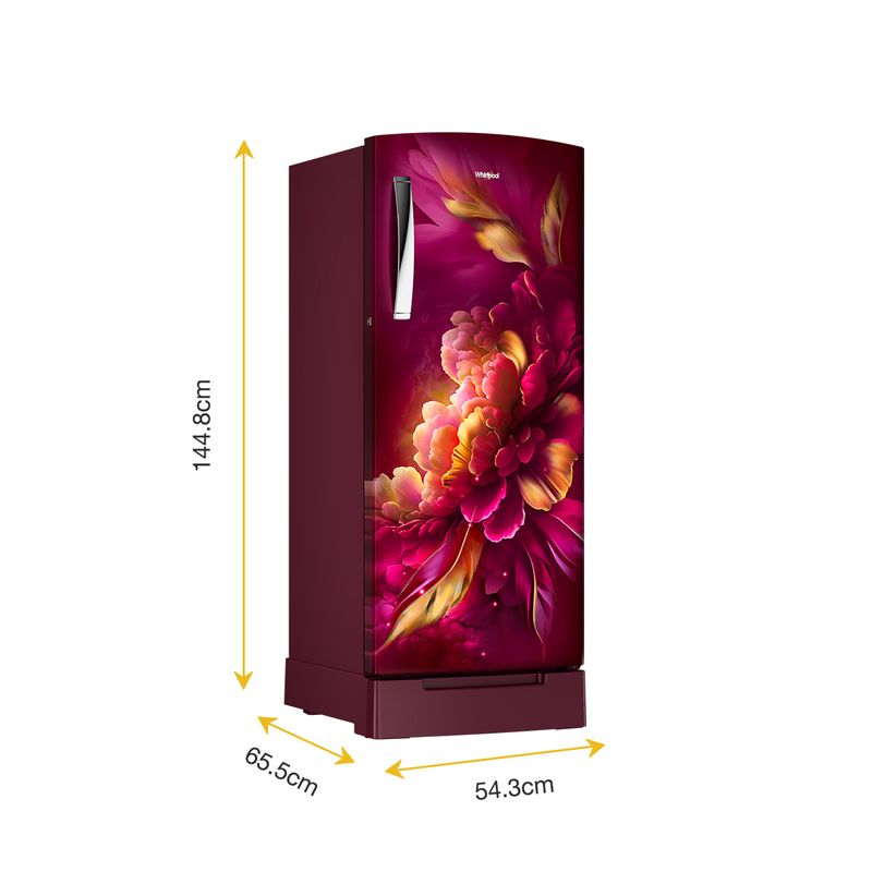 Whirlpool Icemagic Pro 207L 3 Star Single Door Refrigerator with Base Drawer - Infinity-Y | Up to 7 Days Garden Freshness | 12 Hours Milk Preservation. (Model: 73734)