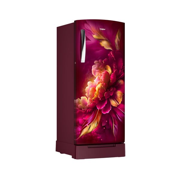 Whirlpool 192 L 3-Star Direct Cool Single Door Refrigerator With Base Drawer, Toughened Glass Shelves, 12-Hour Milk Preservation-(Wine Infinity Red,73678)