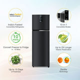Whirlpool 235 L 2 Star Frost Free Double Door Refrigerator Gravity Black Finish | Frost Free Cooling | Convertible Mode | Inverter Compressor | Toughened Glass Shelves | Portable Ice Twister | External UI Display | Auto Connect to Home Inverter-22340