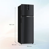 Whirlpool 235 L 2 Star Frost Free Double Door Refrigerator Gravity Black Finish | Frost Free Cooling | Convertible Mode | Inverter Compressor | Toughened Glass Shelves | Portable Ice Twister | External UI Display | Auto Connect to Home Inverter-22340