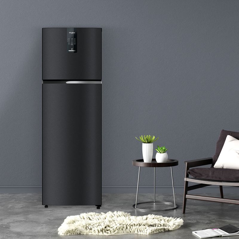 Whirlpool 235 L 2 Star Frost Free Double Door Refrigerator Gravity Black Finish | Frost Free Cooling | Convertible Mode | Inverter Compressor | Toughened Glass Shelves | Portable Ice Twister | External UI Display | Auto Connect to Home Inverter-22340