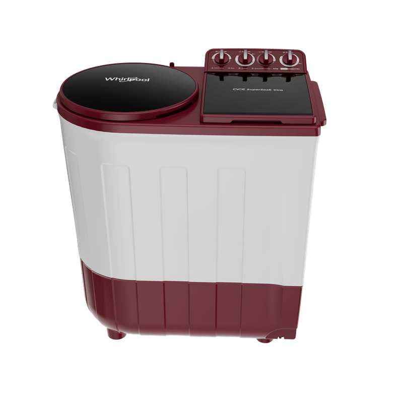 Whirlpool 8 Kg 5 Star Semi-Automatic Top Load Washing Machine (Coral Red, Super Soak Technology, 1400 RPM Spin Speed, Plastic Tub, Turbo Lint Filter, Wheel Support)-30360