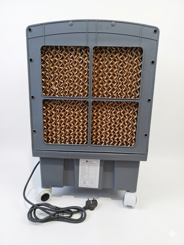 Novamax Titan 15L Personal Air Cooler | 1200 m3/h Air Delivery, 30ft Air Throw, 9-Inch Fan, 4-Way Cooling with Motorized Vertical Louvers, Inverter Compatible, Mosquito Free Design, Garden Hose Connection