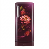 LG 224L 5-Star Direct Cool Single Door Refrigerator – Toughened Glass Shelves, Base Stand with Drawer, Stabilizer Free Operation, R-600A Refrigerant, Energy Efficient 118 kWh Annual Consumption-(GL-D2356ZARW, Red Water Lily)