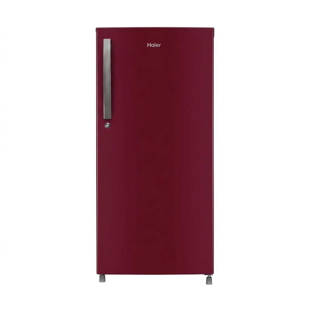 Haier 165L 1-Star Direct Cool Single Door Refrigerator with External Handle and LED Lighting-(Red Mono, HRD-1851BBRA-P)
