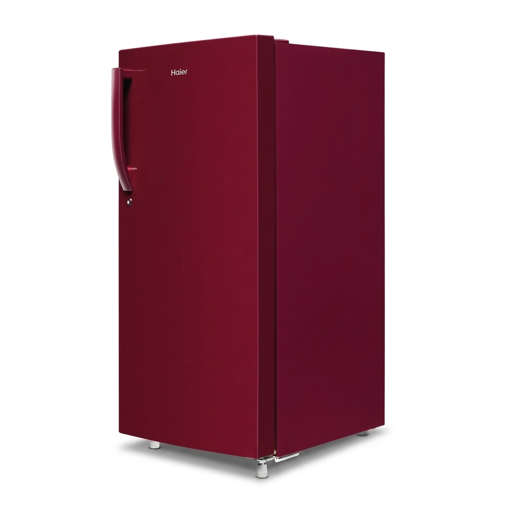 Haier 165L 1-Star Direct Cool Single Door Refrigerator with External Handle and LED Lighting-(Red Mono, HRD-1851BBRA-P)