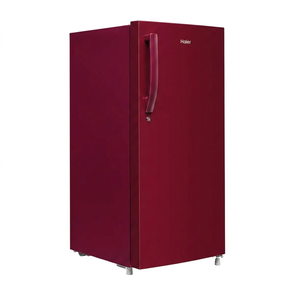 Haier 165L 1-Star Direct Cool Single Door Refrigerator with External Handle and LED Lighting-(Red Mono, HRD-1851BBRA-P)