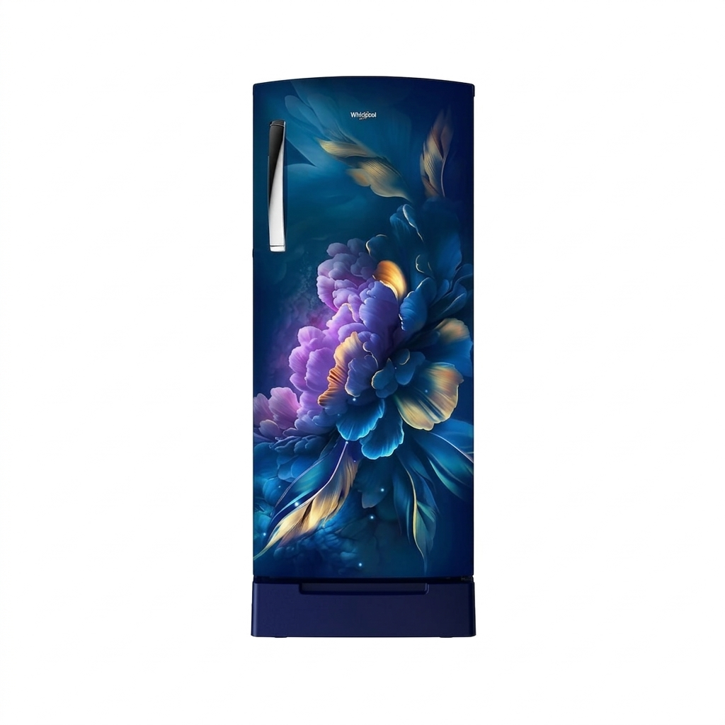 Whirlpool 192 L 3-Star Direct Cool Single Door Refrigerator With Base Drawer, Toughened Glass Shelves, 12-Hour Milk Preservation-(Sapphire Infinity Blue, 73677)