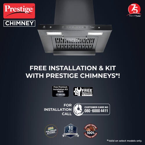 Prestige Edge 900 Auto Clean Wall Mounted Black 1200 CMH Chimney-42322
